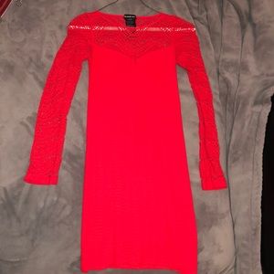Long Sleeve Red (bebe) Dress